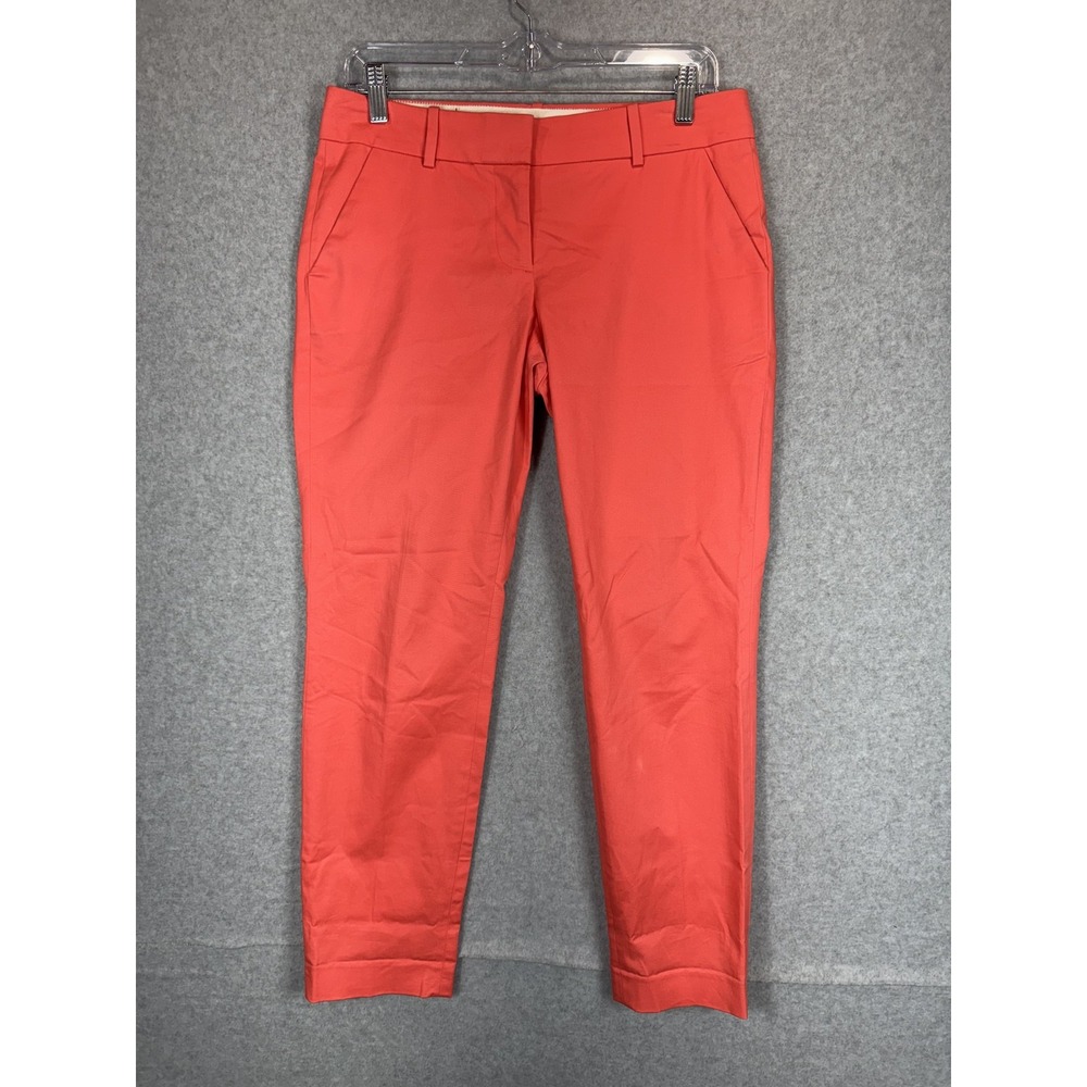 J Crew Cafe Capri Pants Womens 2 Pink Cropped Cotton Stretch‎ Slim Fit Preppy